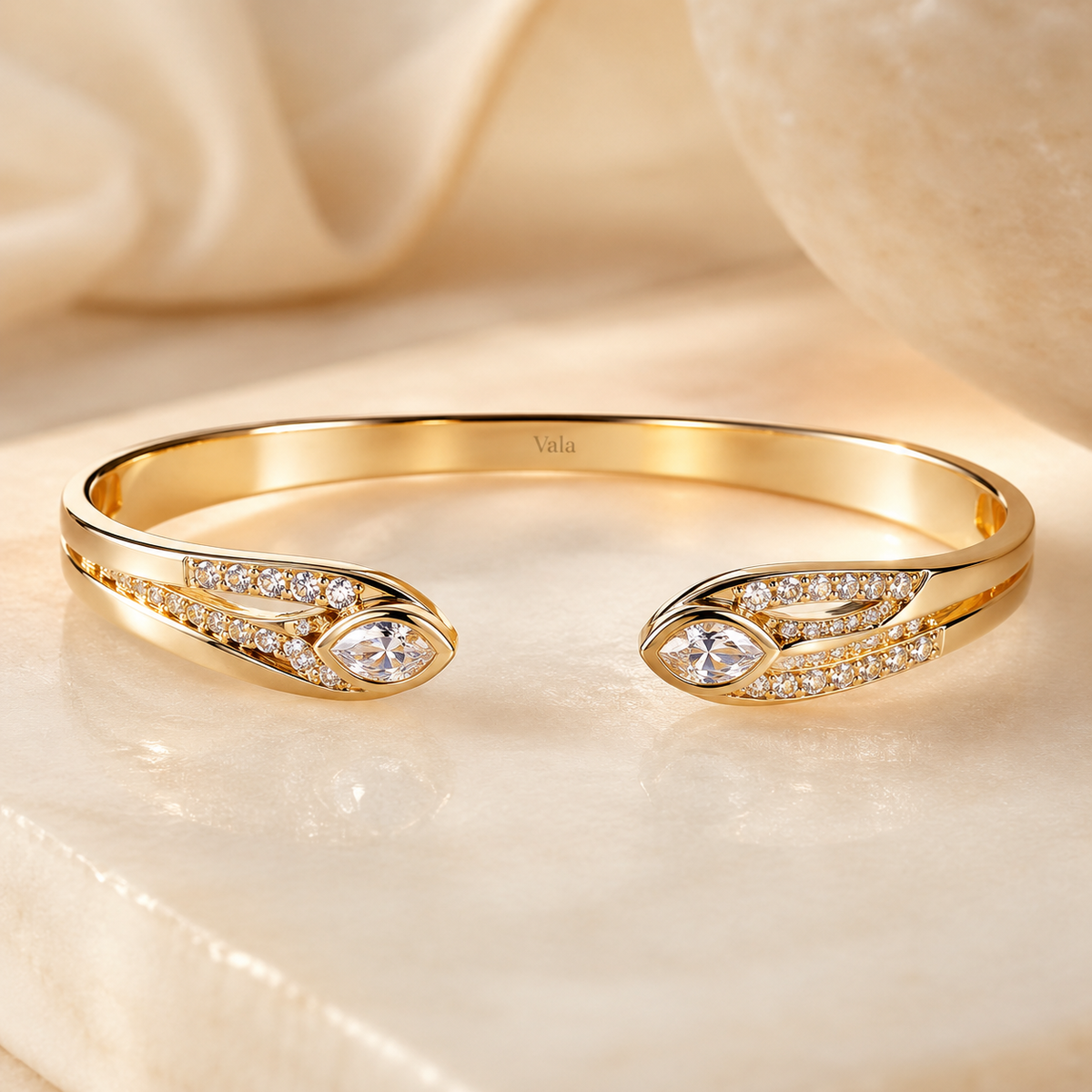 Vala Aurelia Gold Cuff Bracelet